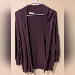 LOFT Women's Plum/Purple Cardigan ~ Sz L